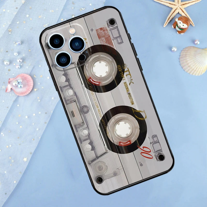 Vintage Cassette tape retro style Phone Case For iPhone 14 13 12 11 15 16 Pro Max 7 8 Plus XR X XS Max 12 13 Mini Cover Case