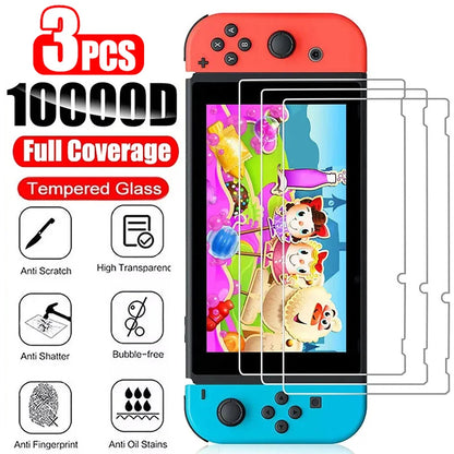 1/2/3PCS Tempered Glass for Nintendo Switch OLED 3 Pieces Screen Protector Film for Nintendo Switch Switch Lite Protective Glass