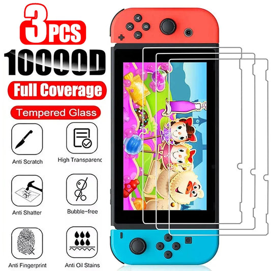 1/2/3PCS Tempered Glass for Nintendo Switch OLED 3 Pieces Screen Protector Film for Nintendo Switch Switch Lite Protective Glass