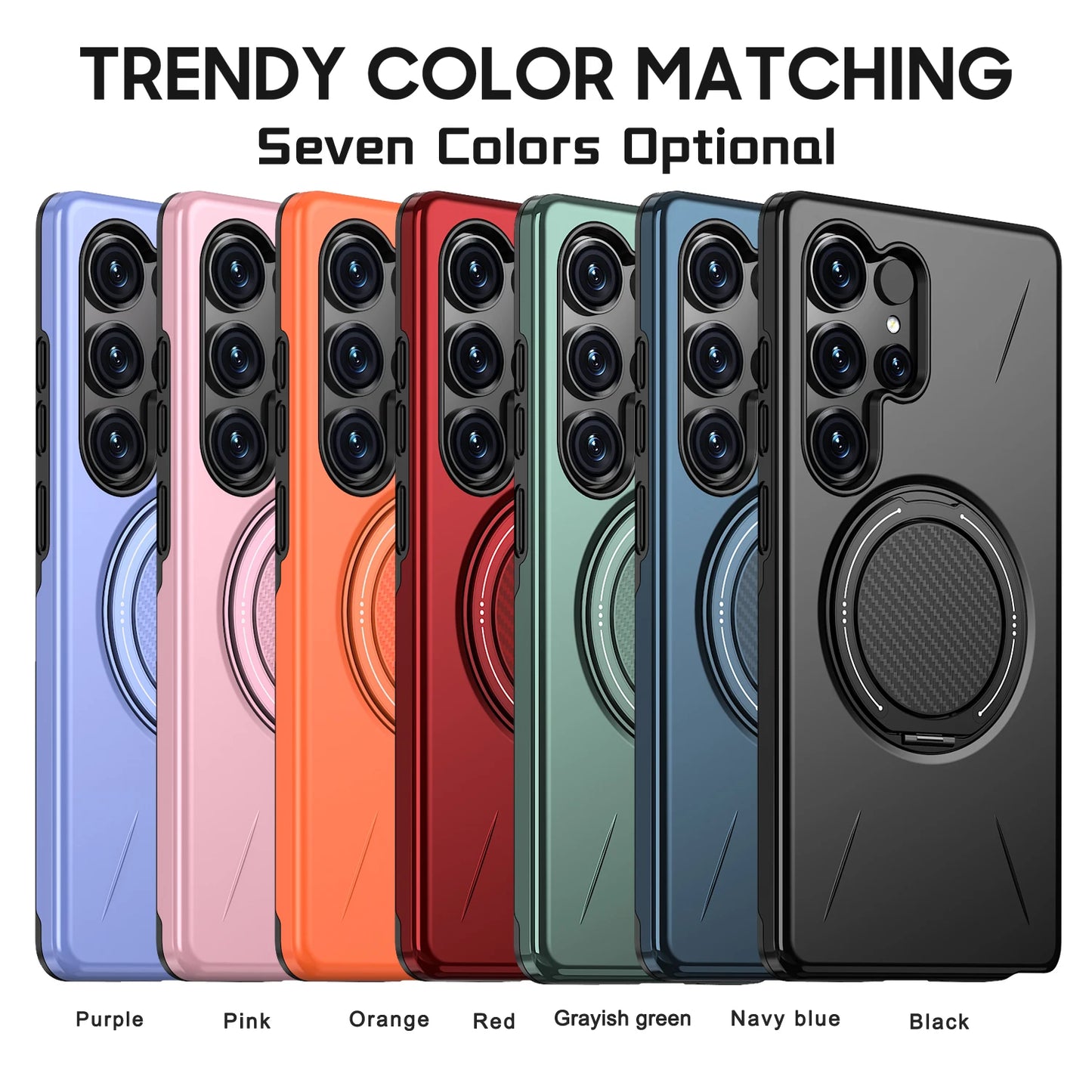 360° Magnetic Bracket Case For Samsung Galaxy S25 S24 S23 S22 Ultra Plus S25FE S24FE S25Edge For Magsafe Armor Shockproof Cover