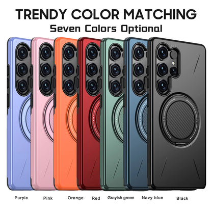 360° Magnetic Bracket Case For Samsung Galaxy S25 S24 S23 S22 Ultra Plus S25FE S24FE S25Edge For Magsafe Armor Shockproof Cover