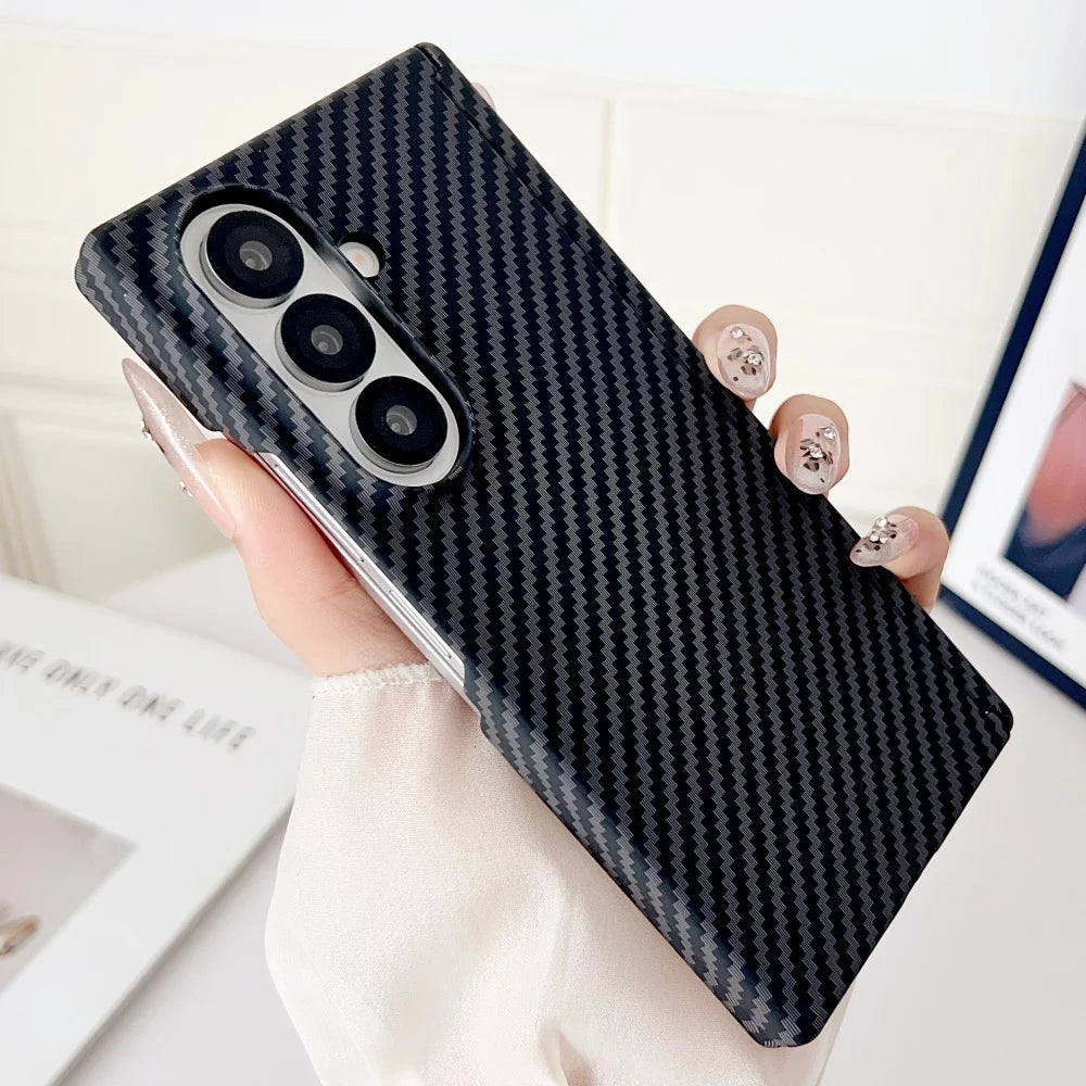 Luxury For Magsafe Magnetic Carbon Fiber Hinge Case For Samsung Galaxy Z Fold 7 6 5 Ultra Thin PC Protection Cover For ZFold7