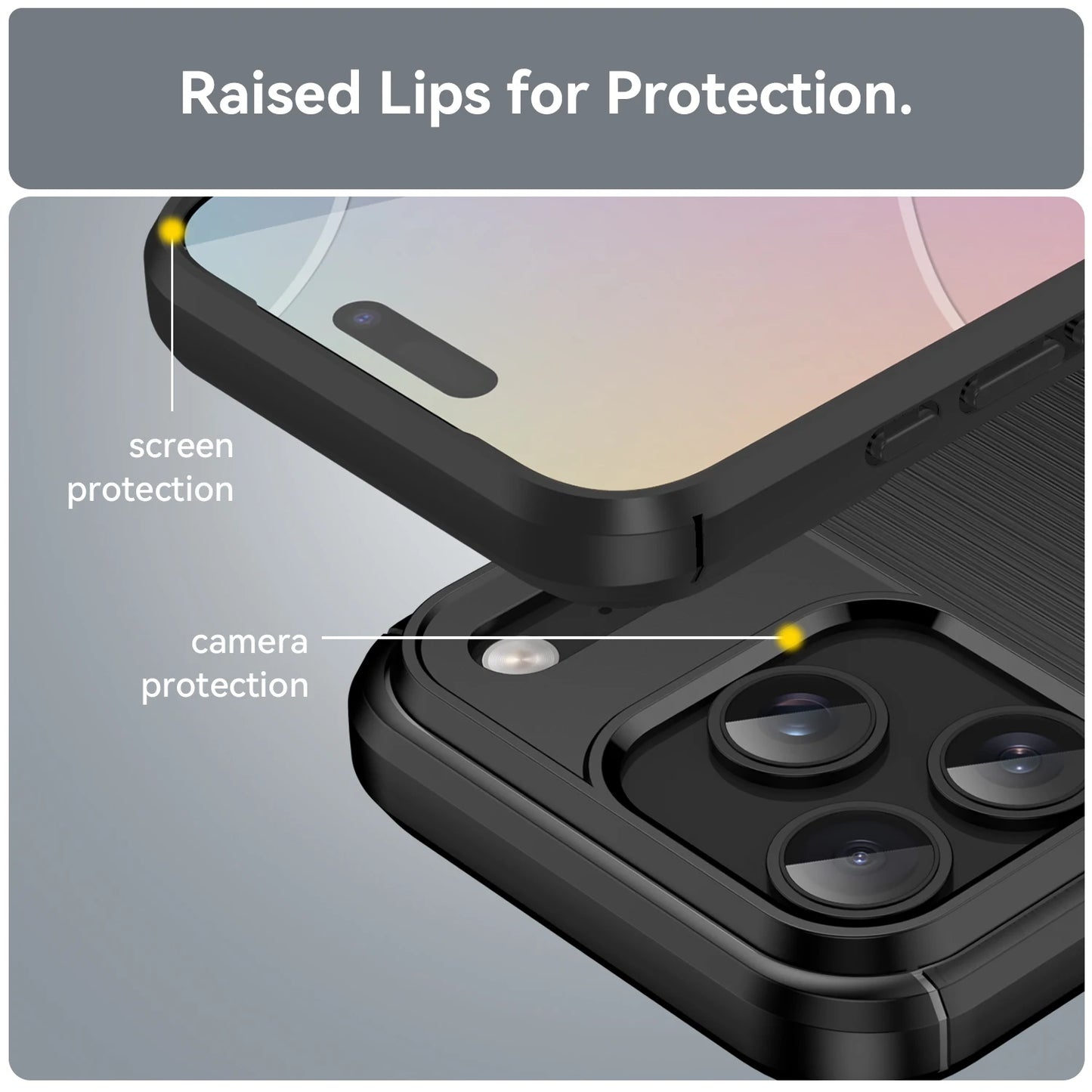 For iPhone 17 Pro Case Cover For iPhone 17 Pro Max 17 Air Shockproof Carbon Fiber Silicone Phone Case For iPhone 17 Pro Case