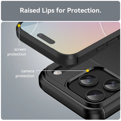 For iPhone 17 Pro Case Cover For iPhone 17 Pro Max 17 Air Shockproof Carbon Fiber Silicone Phone Case For iPhone 17 Pro Case