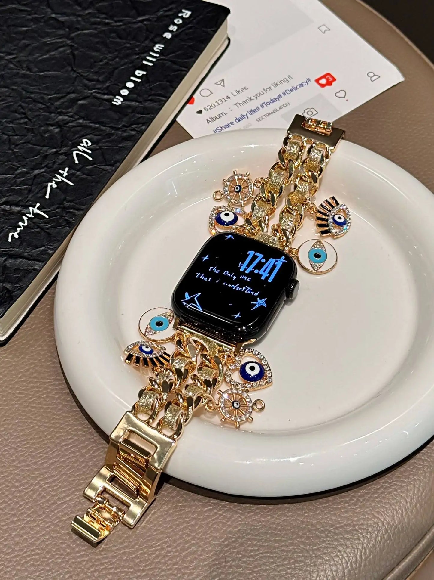 Bling Christmas bracelet link For Apple Watch band women strap Series S10/8/7/6/3/4/5/9 40mm 41mm 42mm 44mm 45mm 46mm