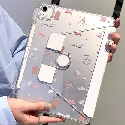 Pochacco Cartoon Case for Ipad 11th Generation 20 21 Pro 11in Case 10th Air4 5 10.9in 720° Rotating Tablet Case Transparent Cove