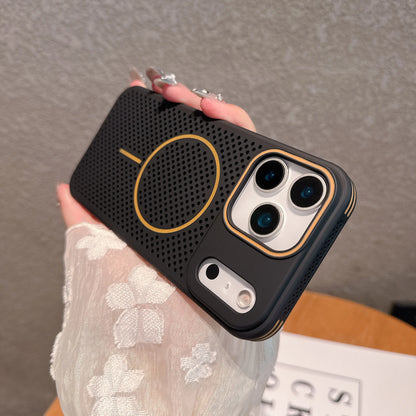 Colorful Cooling Heat Dissipation Phone Case For iPhone 17 Pro 17 16 15 14 13 12 11 Pro Max Plus Breathable Magnetic Back Cover