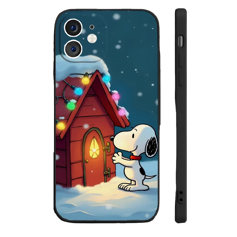 Anime S-Snoopy Phone Case Silicone Soft For IPhone 16 15 14 13 12 11 Plus Pro Max Plus