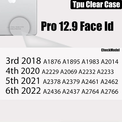 Clear Case For Ipad Pro 11 12.9 10.5 9.7 9th Generation With Pencil Holder Cover Ipad Mini 6 Air 5 4 3 2 1 10th 8 7 5 Tpu Case