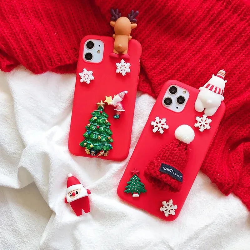 Christmas Santa Gift Gloves DIY Case For Xiaomi Mi 14T 12T 11T 13 12 11 Lite Redmi A3 Pro 10C 9A 9C 10 9 Redmi Note 8 Pro Cover