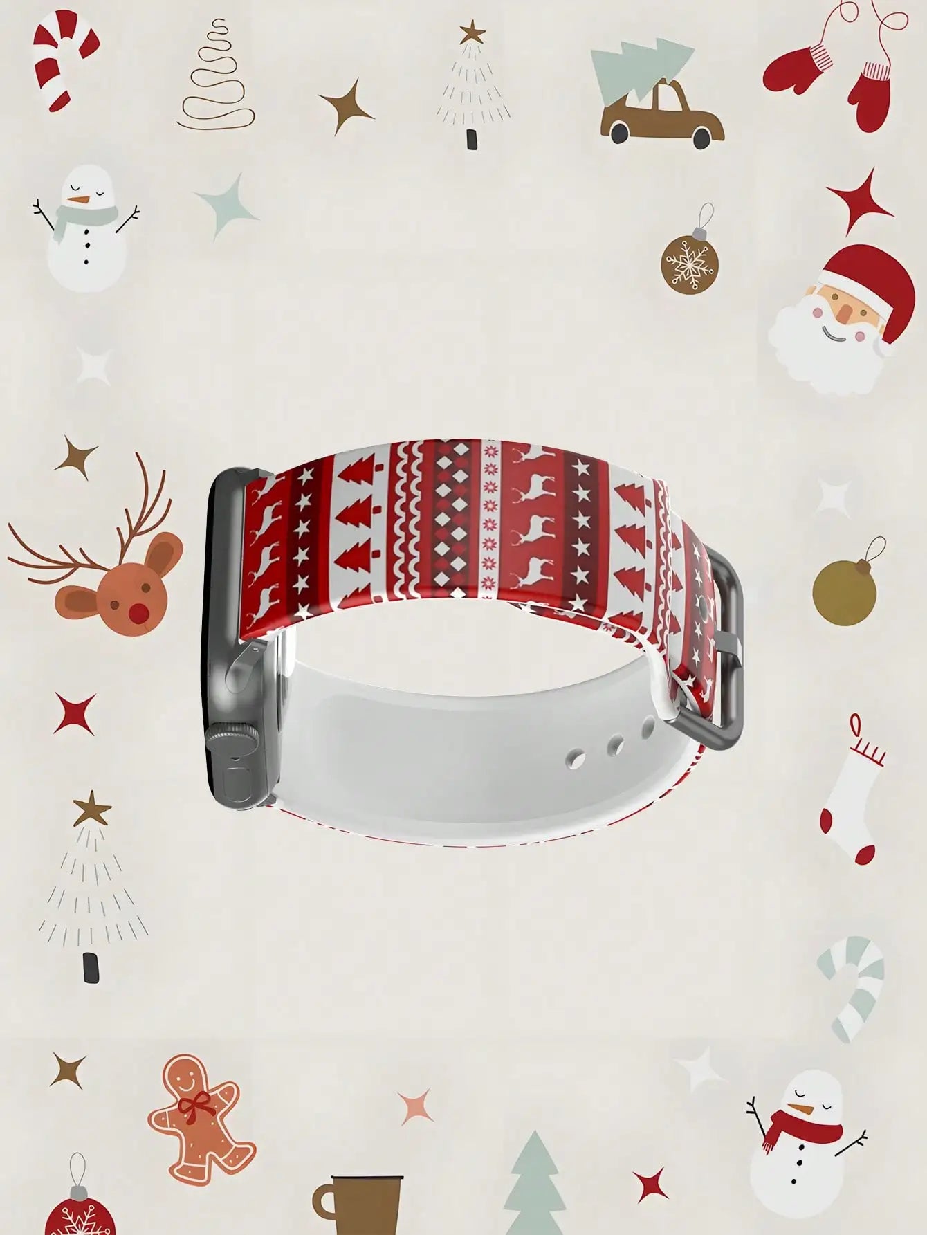 Christmas Red Candy Design For Apple Watch Band 42mm 41mm 40mm 44mm 45-38mm Retro iwatch Series 8 7 SE 3-6 9 10 11 Ultra 3 49mm