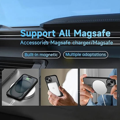 Luxury Strong Magnetic Magsafe Hard Case for iPhone 16 15 14 13 12 11 Pro Max Plus Transparent Matte Slim Shockproof Cover