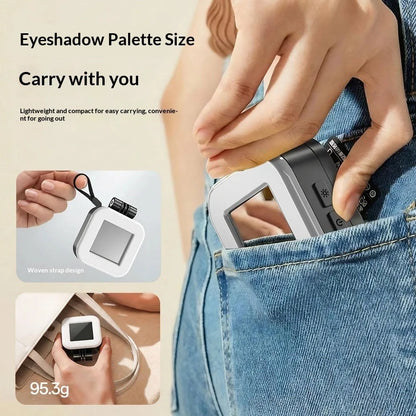 MagSafe iPhone compatible magnetic selfie ring light with foldable LED mobile phone photo beauty ring light with mirror;