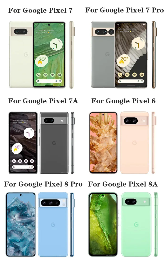 2025 Silicone Soft TPU Bumper cover For Google Pixel 7 7A Pro Case PU leather Silicone Case For Google Pixel 8 8A Pro Case