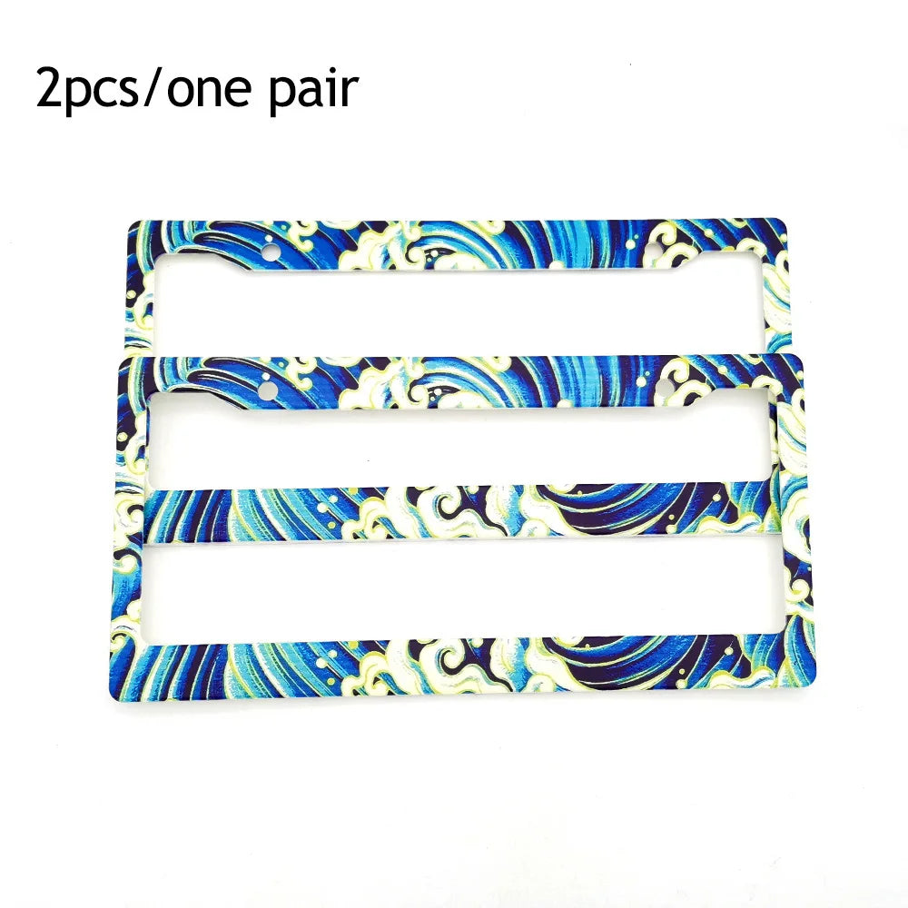 1 Pair(2pcs) JDM Racing Style USA Standard ABS Car License Plate Frame For Tofu Akina Fake Taxi Spoon Hokkaido Decoration Auto