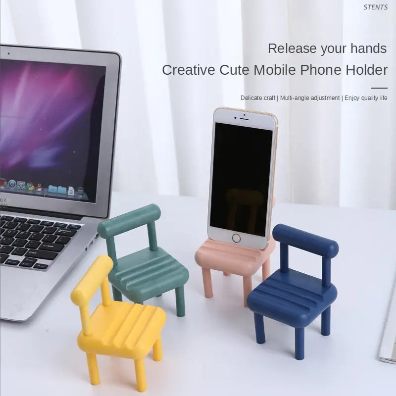 2pcs Cute Chair Mobile Phone Holder Adjustable Desktop Cell Phone Bracket Desktop Decor Lazy Bracket Catch up Bracket Wholesale - covers4phones