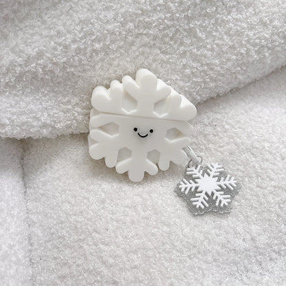 Christmas Cartoon Snowflake Case for AirPods 4 Airpod 1 2 3 Pro Pro2 Bluetooth Earbuds Protective Earphone Case Cover