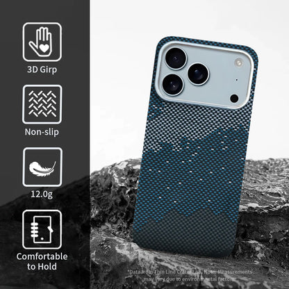 For iPhone 17 pro max case carbon 600d kevlar aramid fiber magsafe fabric thin hard 17 Air cover magnetic balck Slim light red