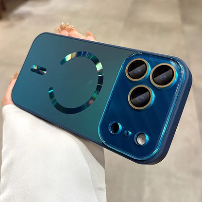 17 promax Air Case Big Window Flowing Light for Magsafe Magnetic Case for IPhone 17 16 15 14 13 17 Pro Max Phone Cover 17pro