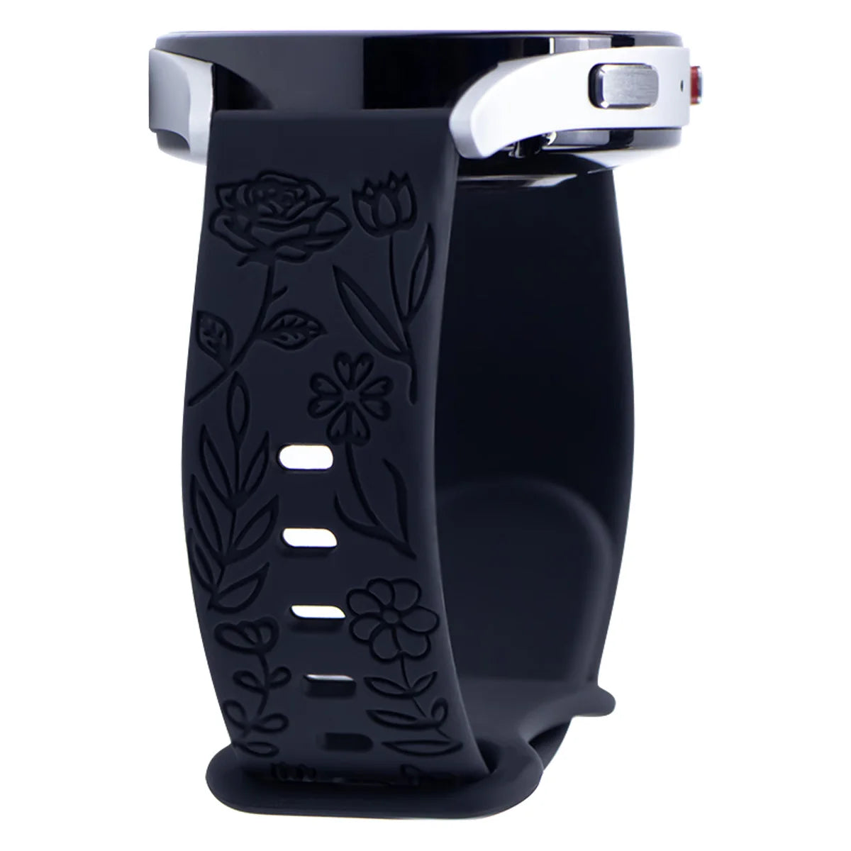 18mm 20mm 22mm Floral Engraved Band for Samsung Galaxy Watch 6/5/4 40 44 for Huawei GT 3 Pro Silicone Sport Strap 5 Pro Active 2