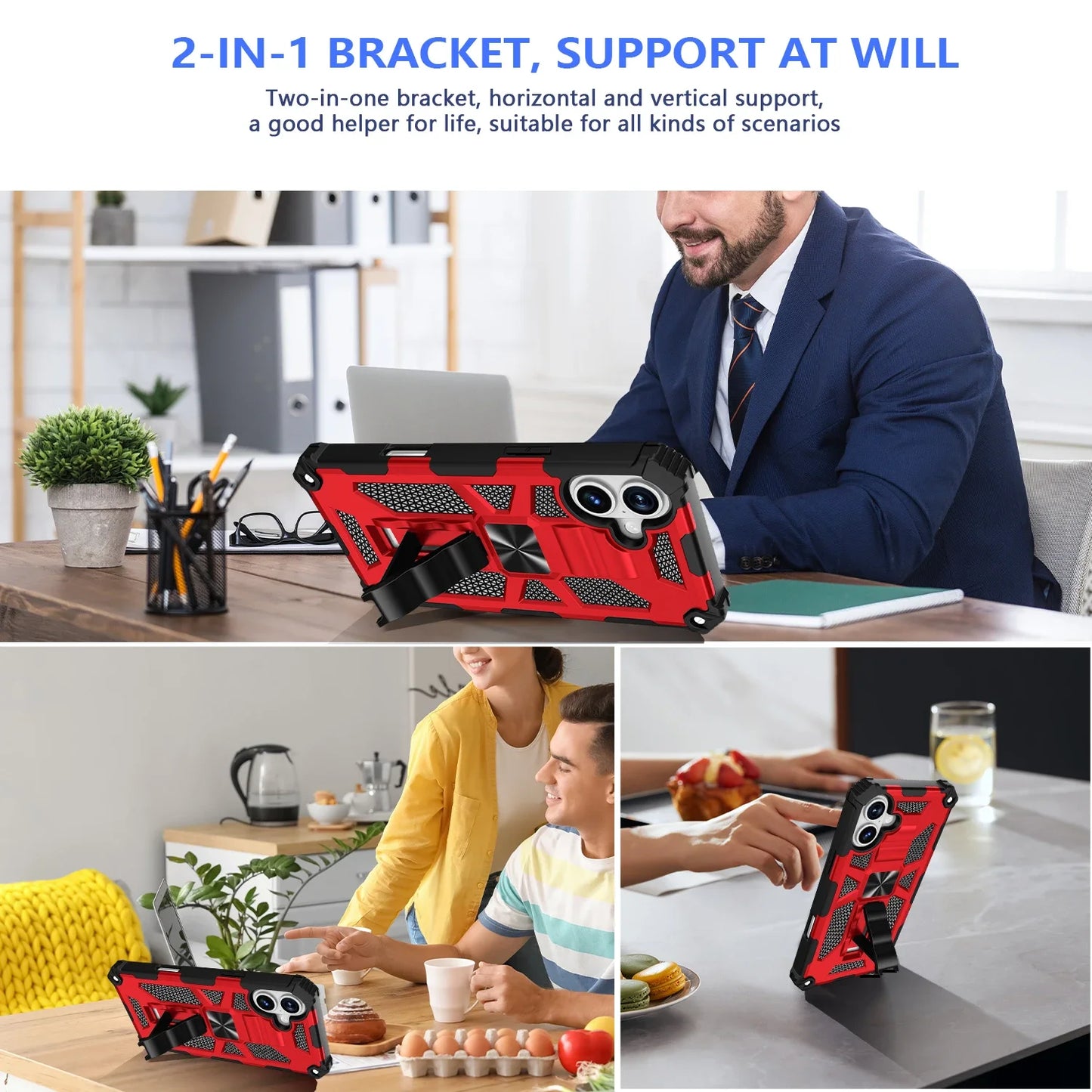 Military Grade Kickstand Magnetic Shockproof Case For iPhone 16 15 14 13 12 11 Pro Max Mini Plus XR Hybrid Armor Anti Drop Cover
