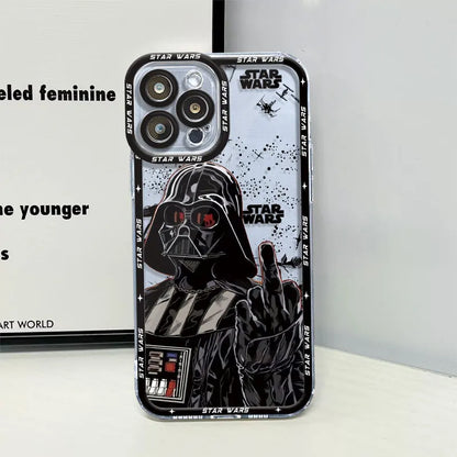Stars Anime Wars Phone Case for iPhone 7 8 XR 13 Mini 11 12 Pro XS Max 14 Pro Max SE 15 Plus Shell TPU Cover Transparent Soft