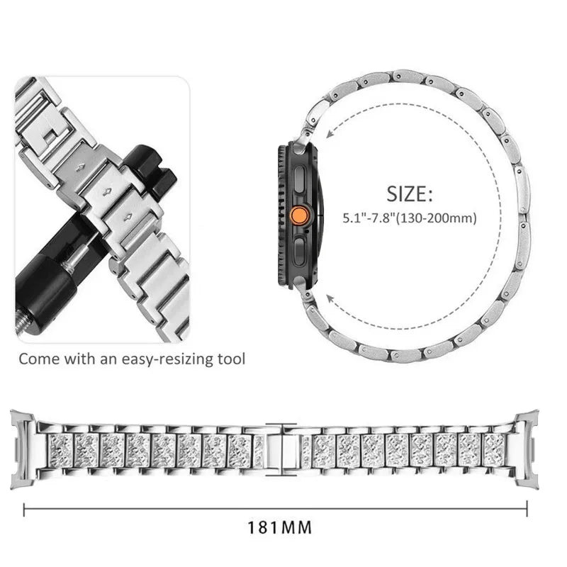 For Samsung Galaxy Watch 8 40 44mm Shining Rhinestone Bracelet Wristband For Galaxy Watch  8Classic /Ultra 2025 Band Accessories