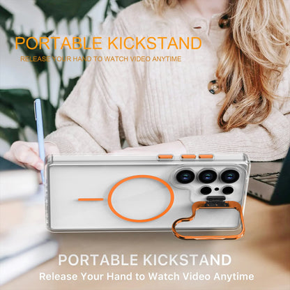 Magnetic Clear For Magsafe Phone Case For Samsung Galaxy S25 Edge FE S24 S23 Plus S22 Ultra A26 A17 A16 5G Camera Bracket Cover