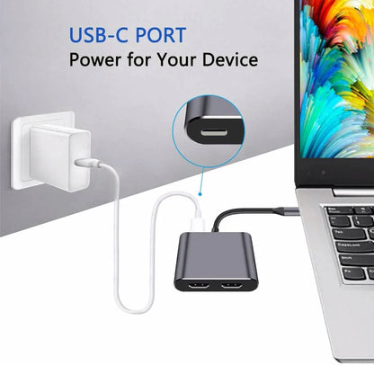 4k Display Usb C Thunderbolt3 Dual HdTV Extend 2 Monitors Usb 3.0 Hub Type-C Dock Pd Fast Charging For Macbook Pro Air
