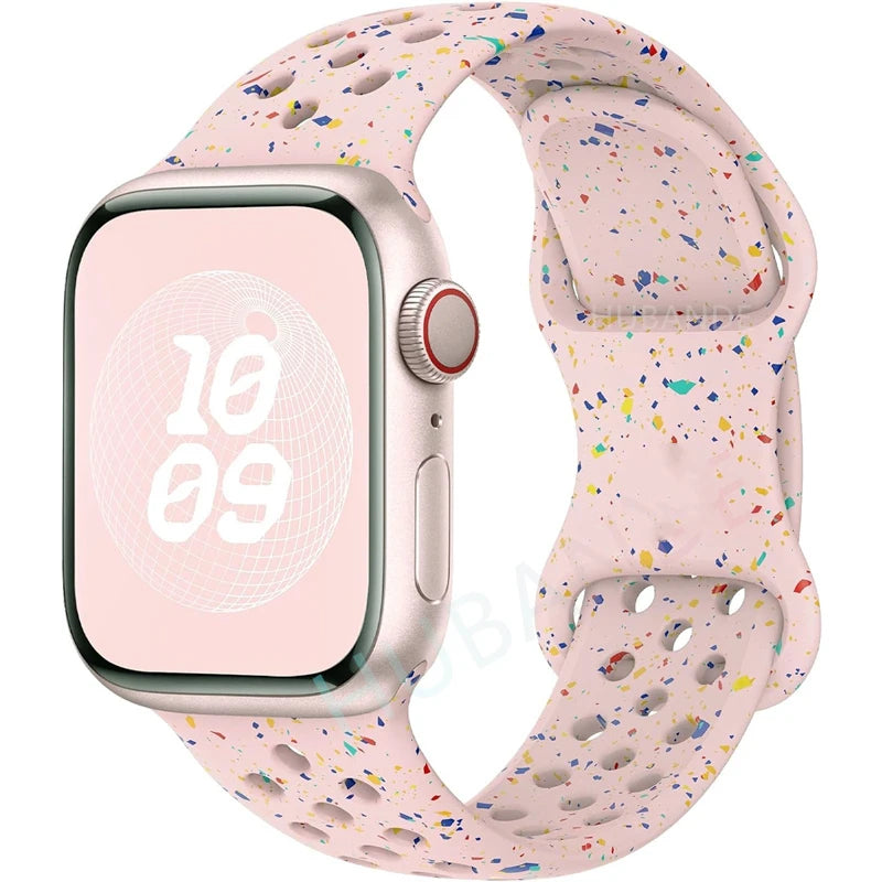 Strap For Apple Watch Band 46mm 44mm 49mm 45mm 40mm 41mm 38 42mm correa Breathable bracelet iwatch series 10 8 SE 7 6 5 9 Ultra