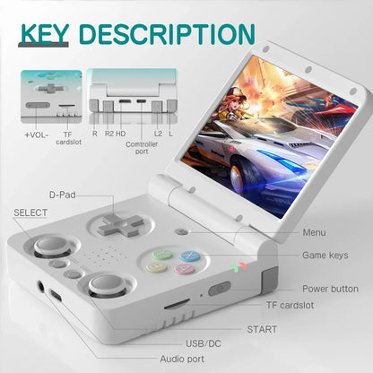 MIYOO Flip V2 Handheld Game Players 3.5''IPS Screen Linux System Onion OS Video Game Consoles Free Storage Bag Gamer Gift Gaming