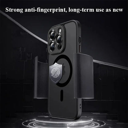 Original Case For iPhone 16 15 14 13 12 11 Pro Max Plus For Magsafe Magnetic Wireless Charge Lens Protector Matte Cover