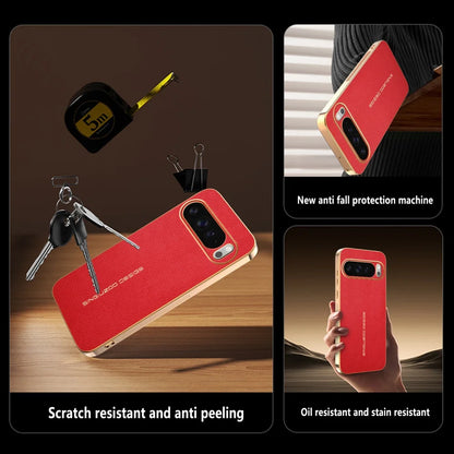 Classic Litchi Leather Magnetic Plating Frame Phone Case For Google Pixel 9 10 Pro XL 9A 6 7 8A Pro Non-slip Bumper Hard Cover