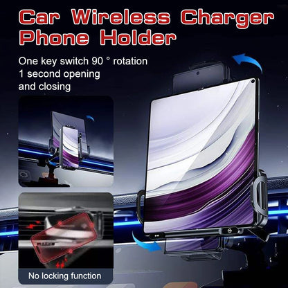 Car Wireless Charger Dual Coil Fold Screen Car Fast Charging Stand for Samsung Galaxy Z Fold 6 Flip 3 Air Vent Car Phone Holder