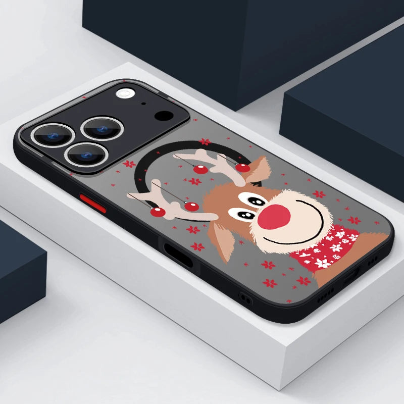 Magnetic Christmas Tree Phone Case For iPhone Air 17 16 15 Pro Max 13 12 Pro 14 Plus 11 For Magsafe Wireless Charge Hard Cover