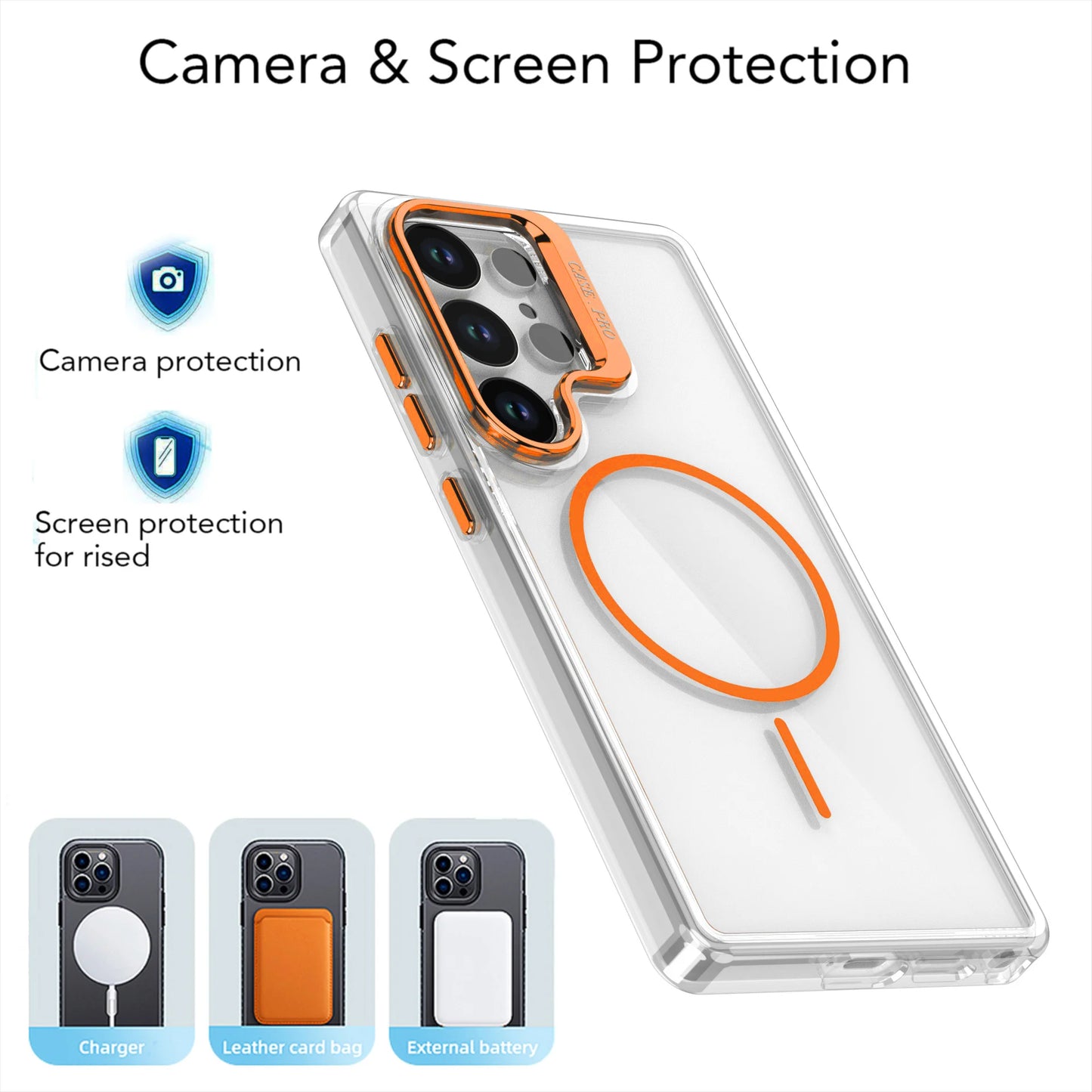 Magnetic Clear For Magsafe Phone Case For Samsung Galaxy S25 Edge FE S24 S23 Plus S22 Ultra A26 A17 A16 5G Camera Bracket Cover