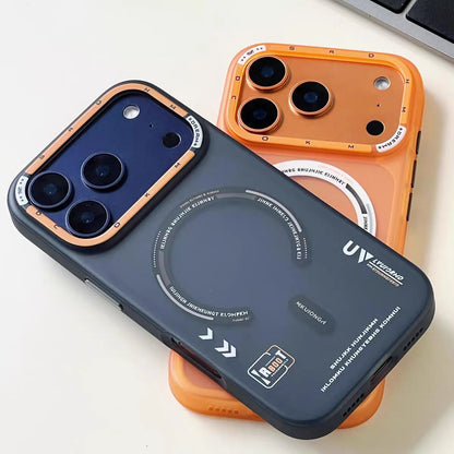 Matte Magnetic Phone Case For iPhone 17 Pro Max 17 Pro Magsafe Wireless Charge Frosted Back Metal Lens Frame Buttons Pc Cover