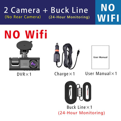 3 Camera WIFI Dash Cam Cabin Car Dvr 1080P Interior Vehicle Three Way Channel Dvrs Recorder Video Registrator Dashcam Camcorder