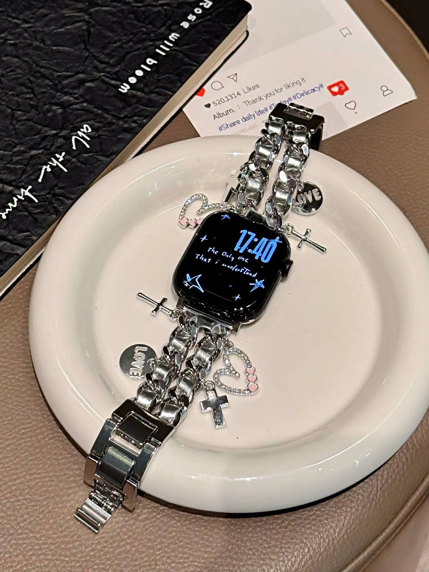 Bling Christmas bracelet link For Apple Watch band women strap Series S10/8/7/6/3/4/5/9 40mm 41mm 42mm 44mm 45mm 46mm