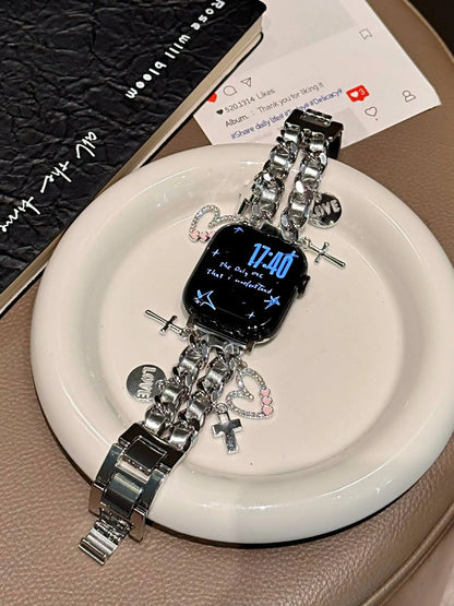 Bling Christmas bracelet link For Apple Watch band women strap Series S10/8/7/6/3/4/5/9 40mm 41mm 42mm 44mm 45mm 46mm