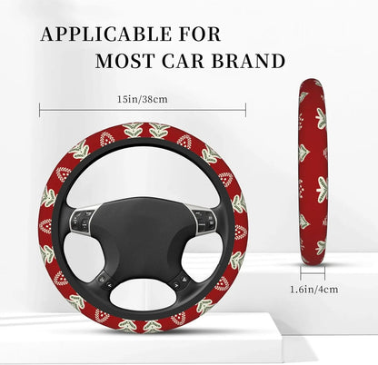 Christmas Tree Car Steering Wheel Cover, Non-Slip Absorbing Sweat Car Wheel Cover Accessories for Men Women,Universal One Size