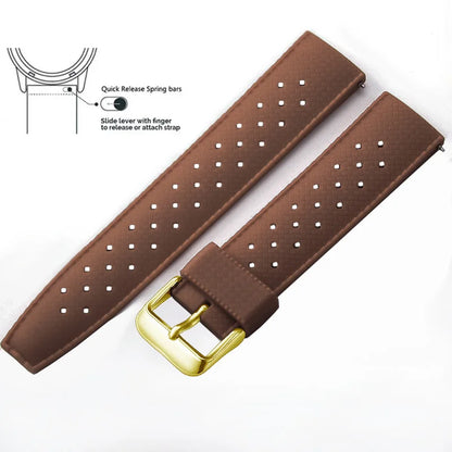 Tropical Silicone Watch Band Quick Release Watch Band 18mm 20mm 22mm Rubber Tropic Smart Watch Strap for Oris Seiko Citizen