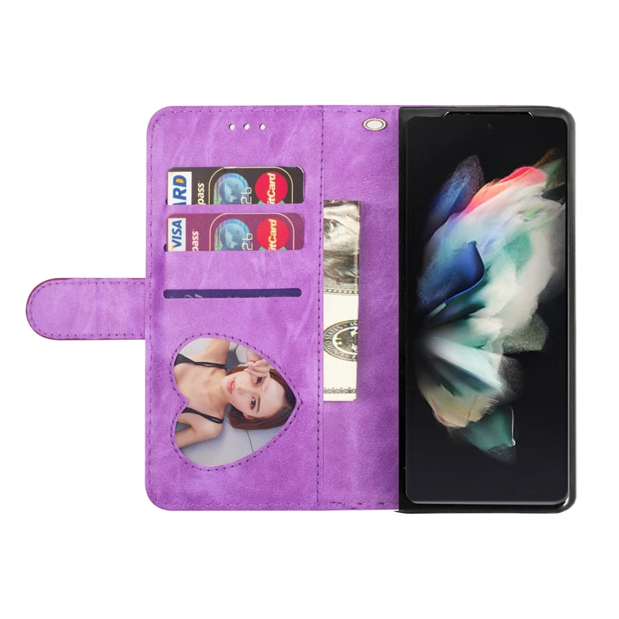 Glitter Wallet Magnetic Flip Leather Case For Samsung Galaxy Z Fold5 Z Fold4 Zipper Case For Samsung Galaxy Z Fold3 5G Z Fold 5