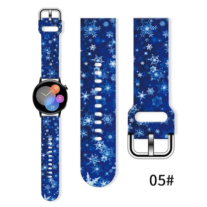 20mm Christmas 6 Strap for Samsung Galaxy Watch 7/6/5 40mm 44mm Band Replaceable Bracelet for Xiaomi Huawei Amazfit Watchband