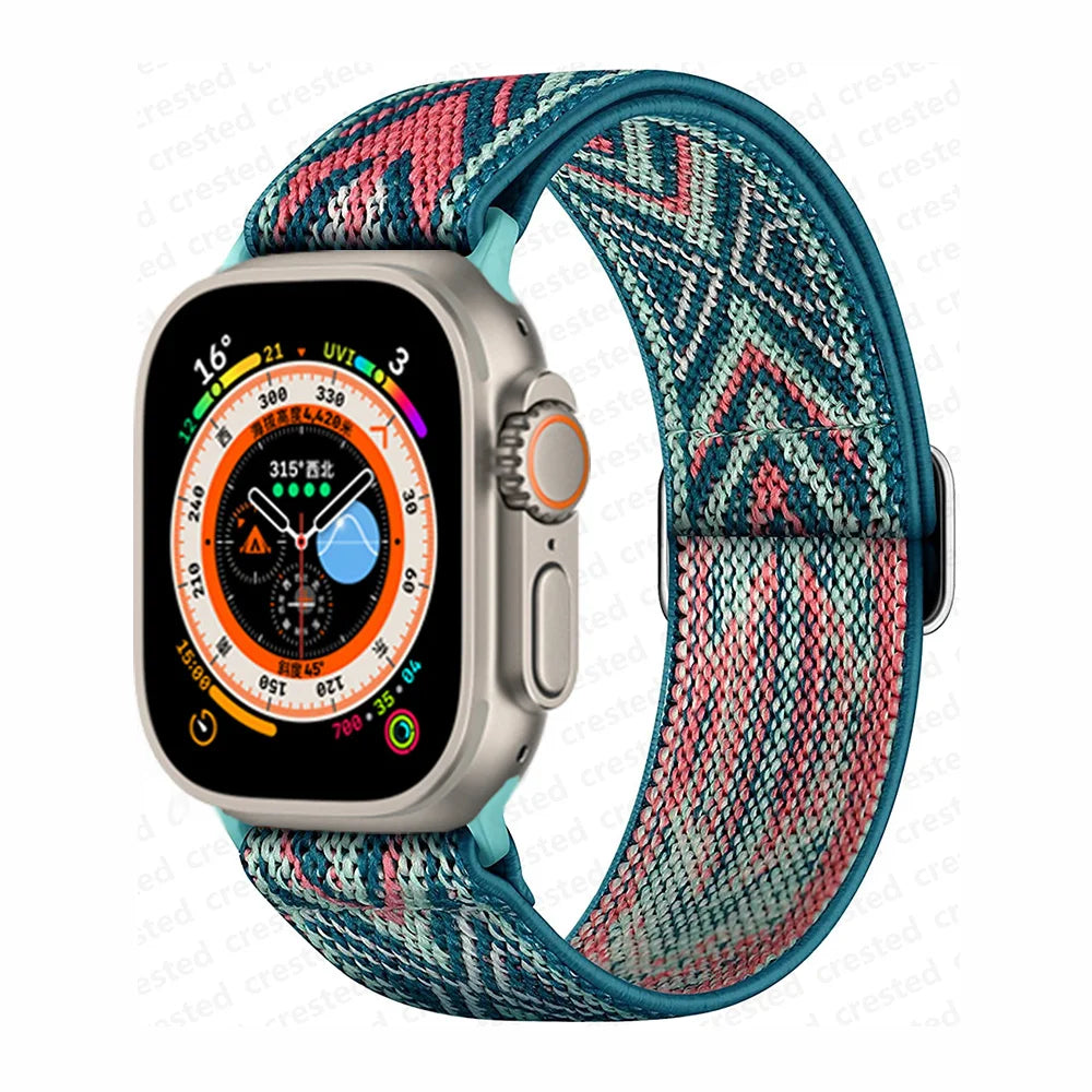 Scrunchie Strap for Apple watch band 45mm 44mm 40mm 41mm 42mm 46mm 49mm Elastic Nylon bracelet iWatch 11 10 9 8 7 6 se Ultra 3/2