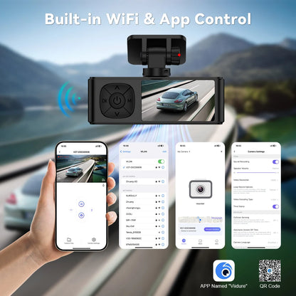 Soam 4K Full HD Dual Dash Camera,Front 4K+Rear 1080P,Built-in WiFi,1.97" IPS Screen,Night Vision,WDR,24H Parking Monitor