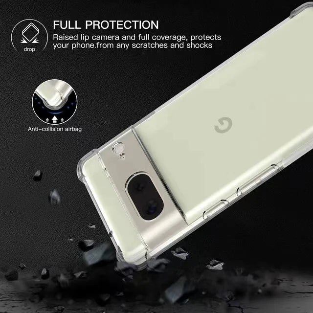 Ultra Thin Shockproof transparent Case For Google Pixel 6 7 8 Pro 6A 7A 8A Clear TPU Silicone Soft Cover Cases
