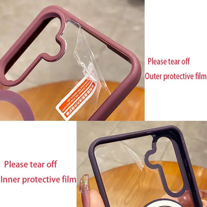 HD Clear for Magsafe Magnetic Case for Samsung Galaxy S26 Pro S25 Edge S24 S23 S22 Plus Ultra Wireless Charging Shockproof Cover