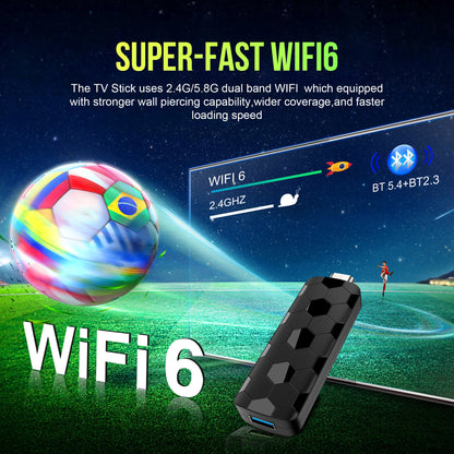 Global Android 14.0 RK3518 Best Selling TV stick Google Voice Remote Wifi 6 BT 5.0 Netflix BT5.0 USB3.0 2GB RAM 16GB ROM TV Box
