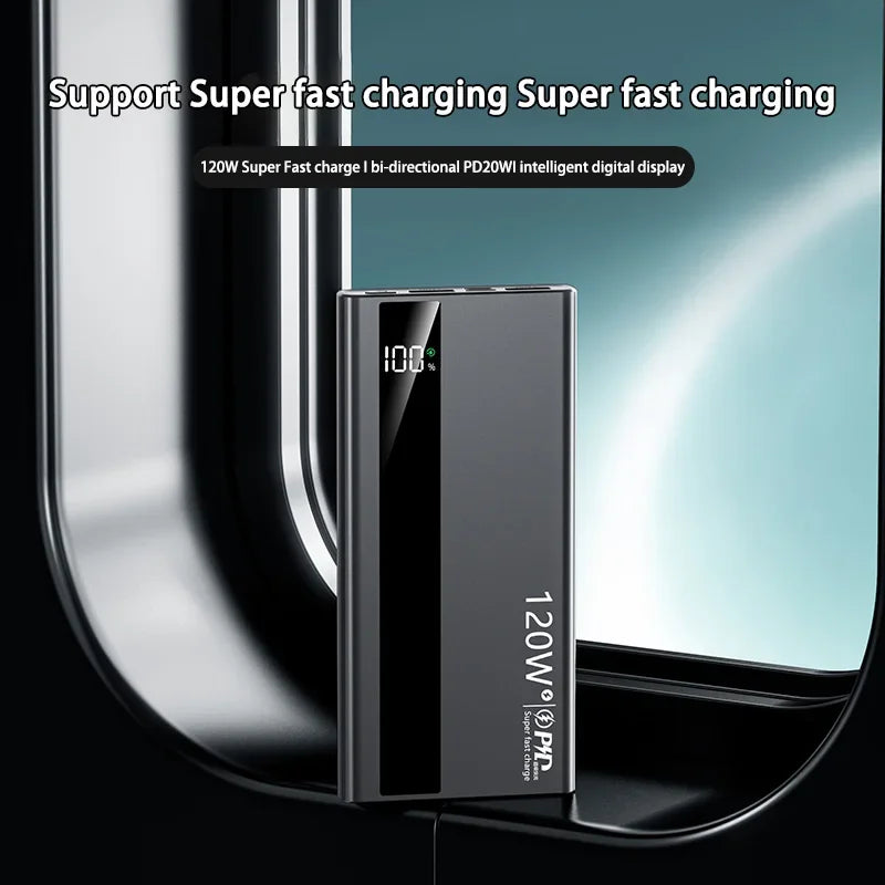 120W 500000mAh Power Bank High Capacity Super Fast Charging Power Bank Portable Battery Charger For Huawei iPhone Samsung Xiaomi